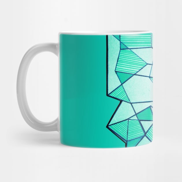 Geometric triangle blue abstract by carolsalazar